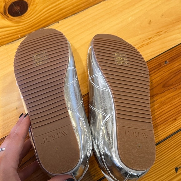 NEW J.Crew Metallic Silver Sneakers- 8 - Picture 5 of 5